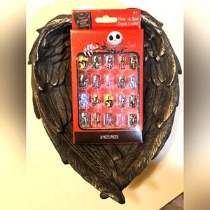 NEW IN BOX Press on Glue on Nightmare before Christmas Jack Skellington Nails